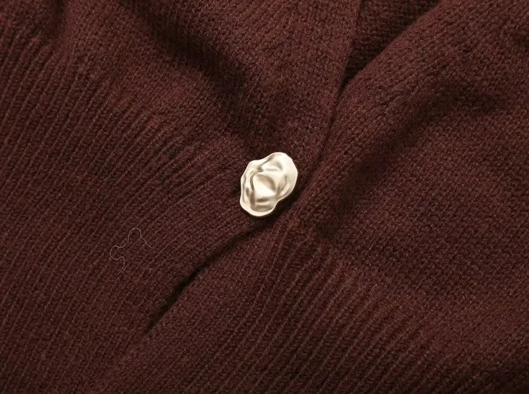 V-Neck Button Cardigan