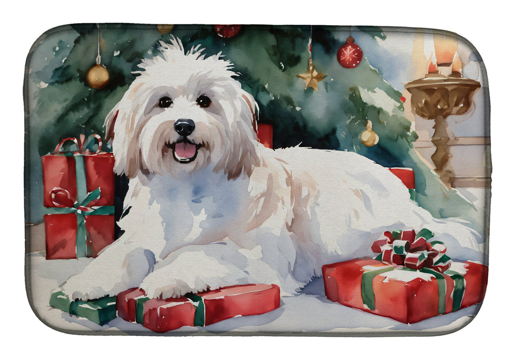 Coton De Tulear Cozy Christmas Dish Drying Mat