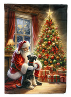 Schnauzer and Santa Claus Garden Flag