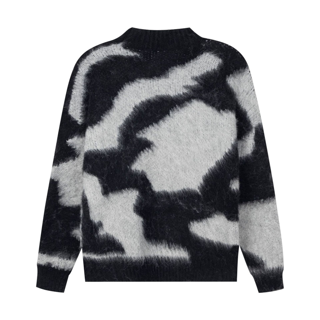 Men's Color Block Mohair Cross Slouchy Sweater