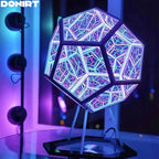 3D Cube Light Creative Cool Infinite Dodecahedron Nightlight Colorful Art Light USB Nightlight Girls Birthday Christmas Gift