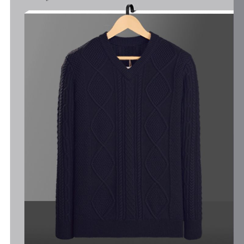 High-End Thickened V-Neck Thermal Sweater for Winter