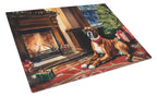 Boxer Cozy Christmas Glass Cutting Board