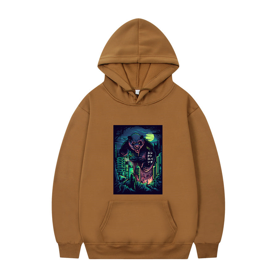 Men's Oversized Anime Monster Print Hoodie - Casual Pullover | Streetwear