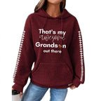 Women's Long-sleeved Hooded Waffle Sweater