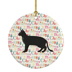 Chausie Black Cat Christmas Ceramic Ornament