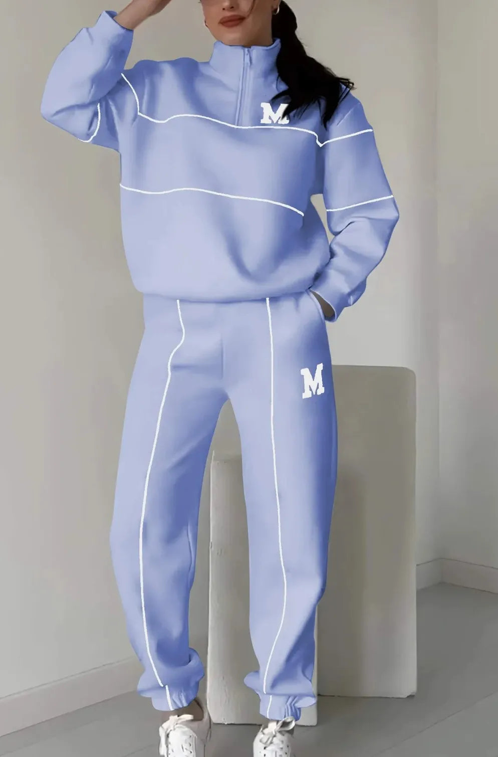 Hoodless Pullover Sweatshirt Sets | Streetwear