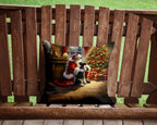 Schnauzer and Santa Claus Throw Pillow