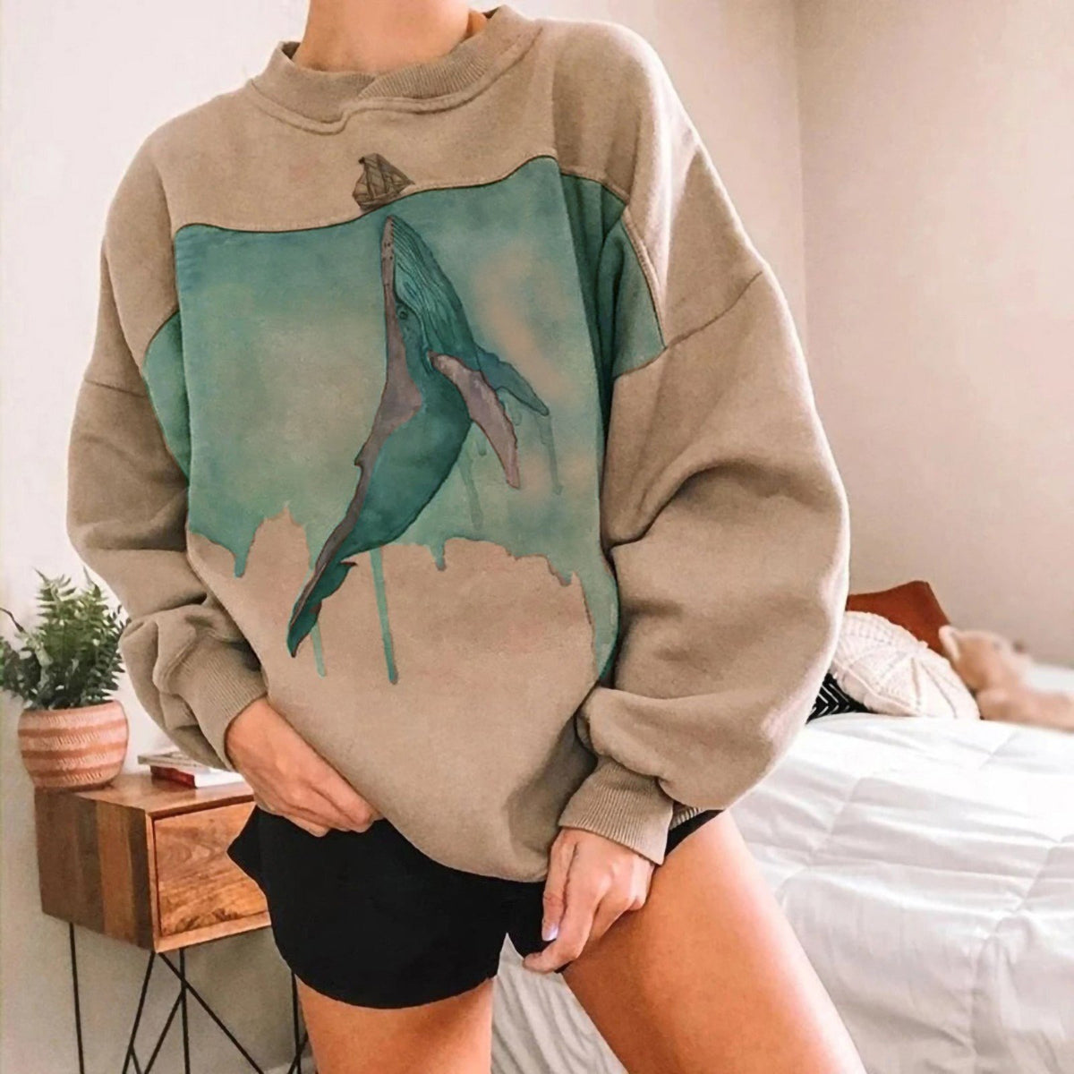 Whale Series Fleece Warm Sweater
