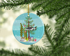 Iridescent Shark Merry Christmas Ceramic Ornament