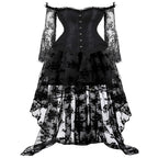 Gothic Lace Bodysuit and Dress Set for Ball Gowns