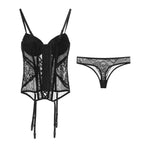 Lace Cami Set with Padded Bra and Plus Size Options