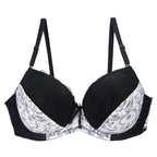 Lace and Print Plus Size Women's Bra and Lingerie