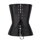 European Leather Waist Support Corset with Skirt Set