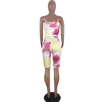 Tie-Dye Strapless Bodysuit - Sexy Style