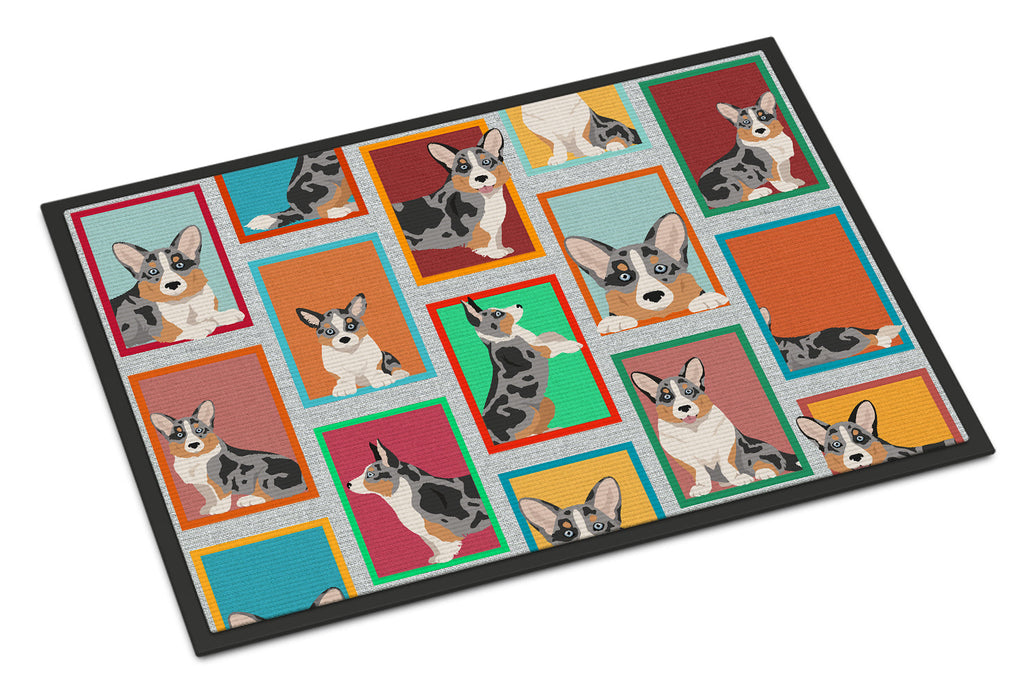 Lots of Blue Merle Welsh Cardigan Corgi Doormat