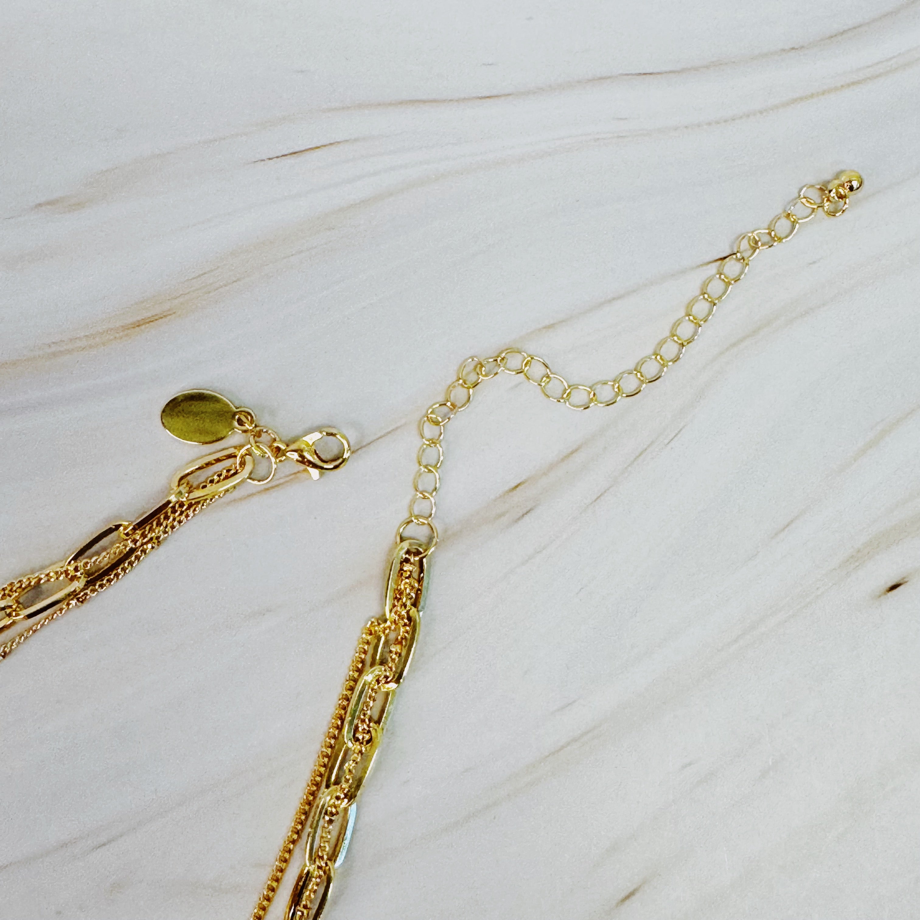 Side Hanging Cross Layered Chain Necklace | Christian Jewelry