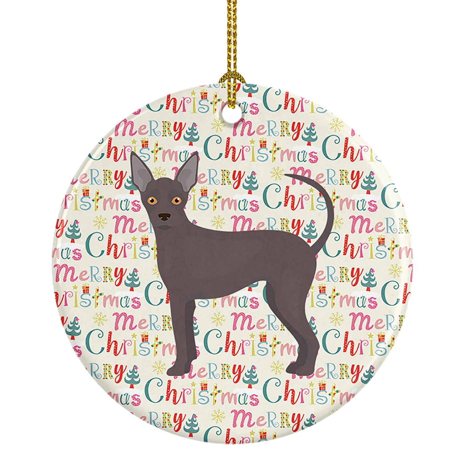 Abyssinian Sand Terrier Merry Christmas Ceramic Ornament
