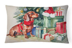 Dachshund Christmas Throw Pillow