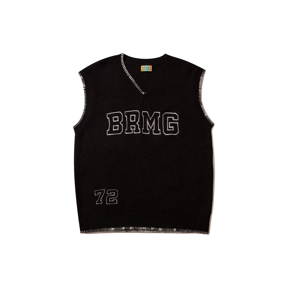 Men's Embroidered V-neck Loose Vest Sweater