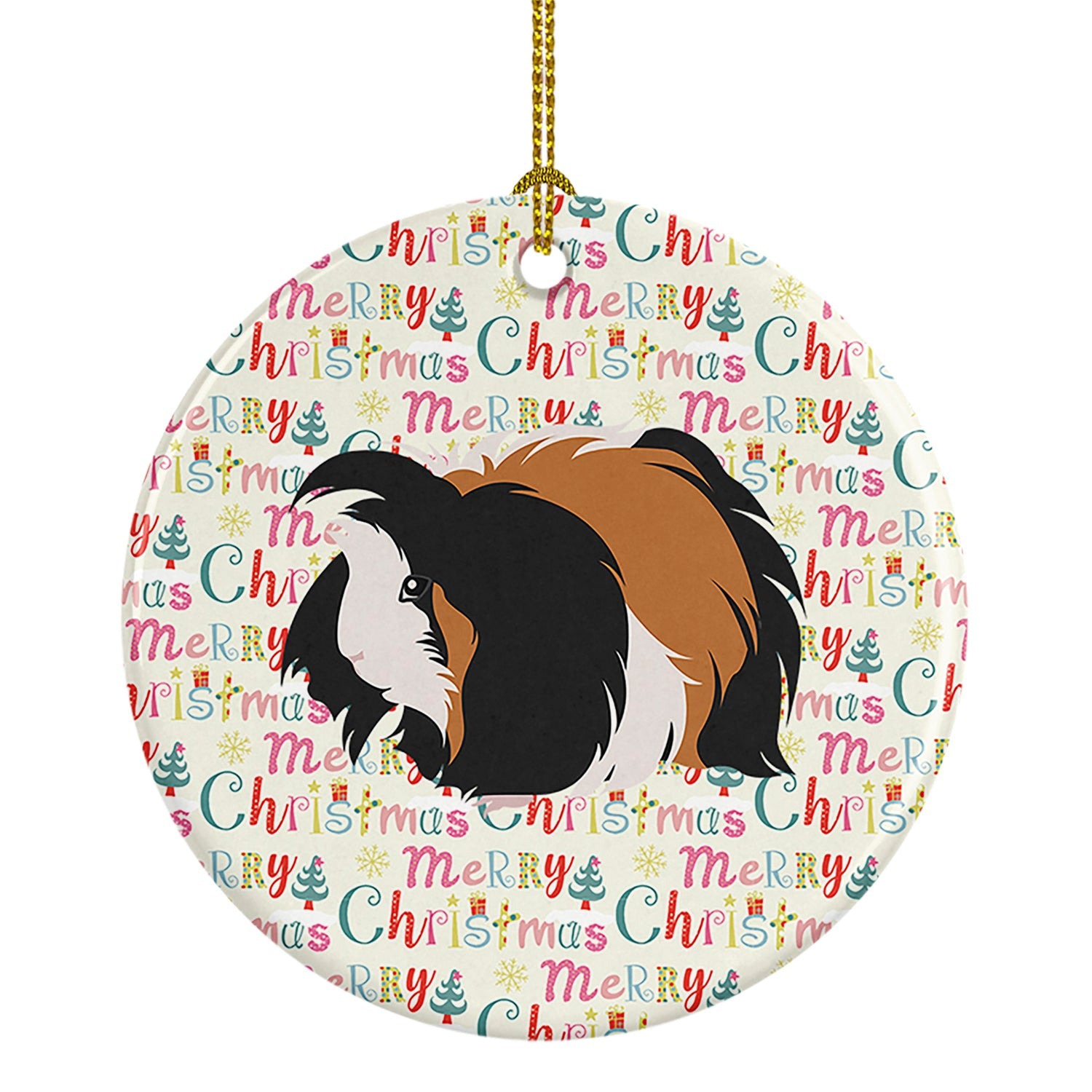 Sheba Guinea Pig Christmas Ceramic Ornament