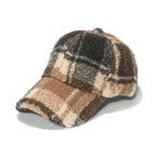 Lamb Wool Classic Plaid Baseball Cap | Embroidered Cap
