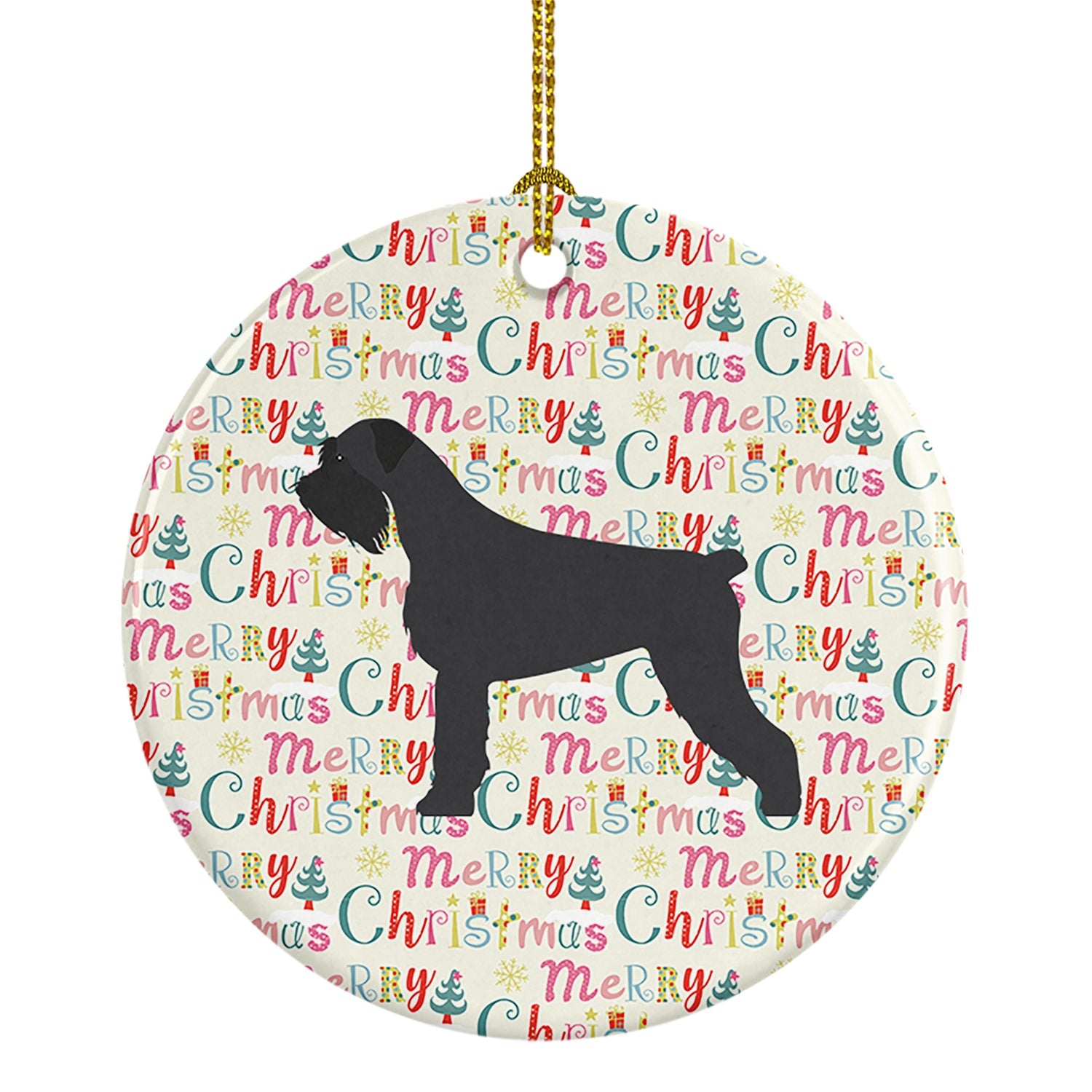 Giant Schnauzer Merry Christmas Ceramic Ornament