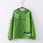 Thick Fleece-lined Crew Neck Pullover Sweatshirt | Streetwear