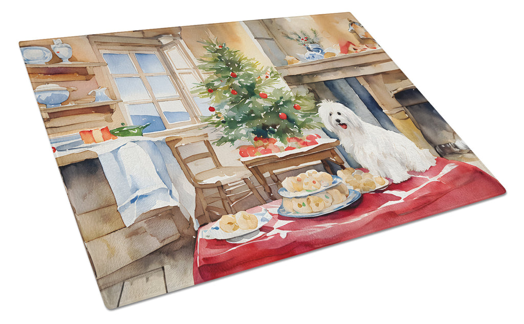 Coton De Tulear Christmas Cookies Glass Cutting Board