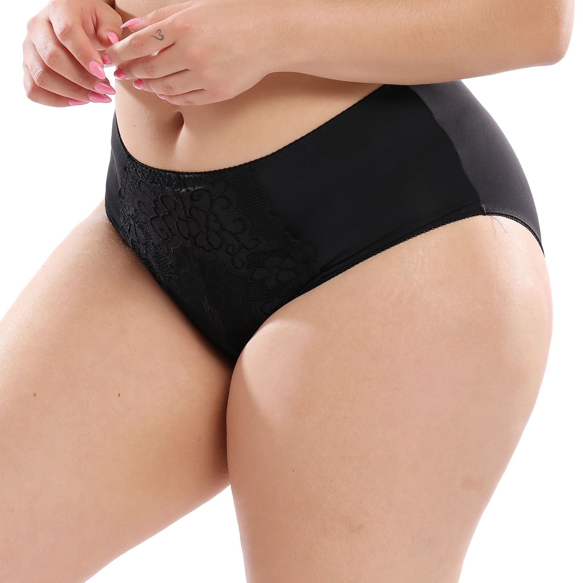 Plus Size Women's Sexy Lace High-Waisted Panties