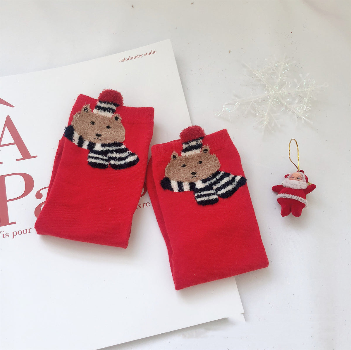 Creative Christmas Women's Cartoon Straight Socks