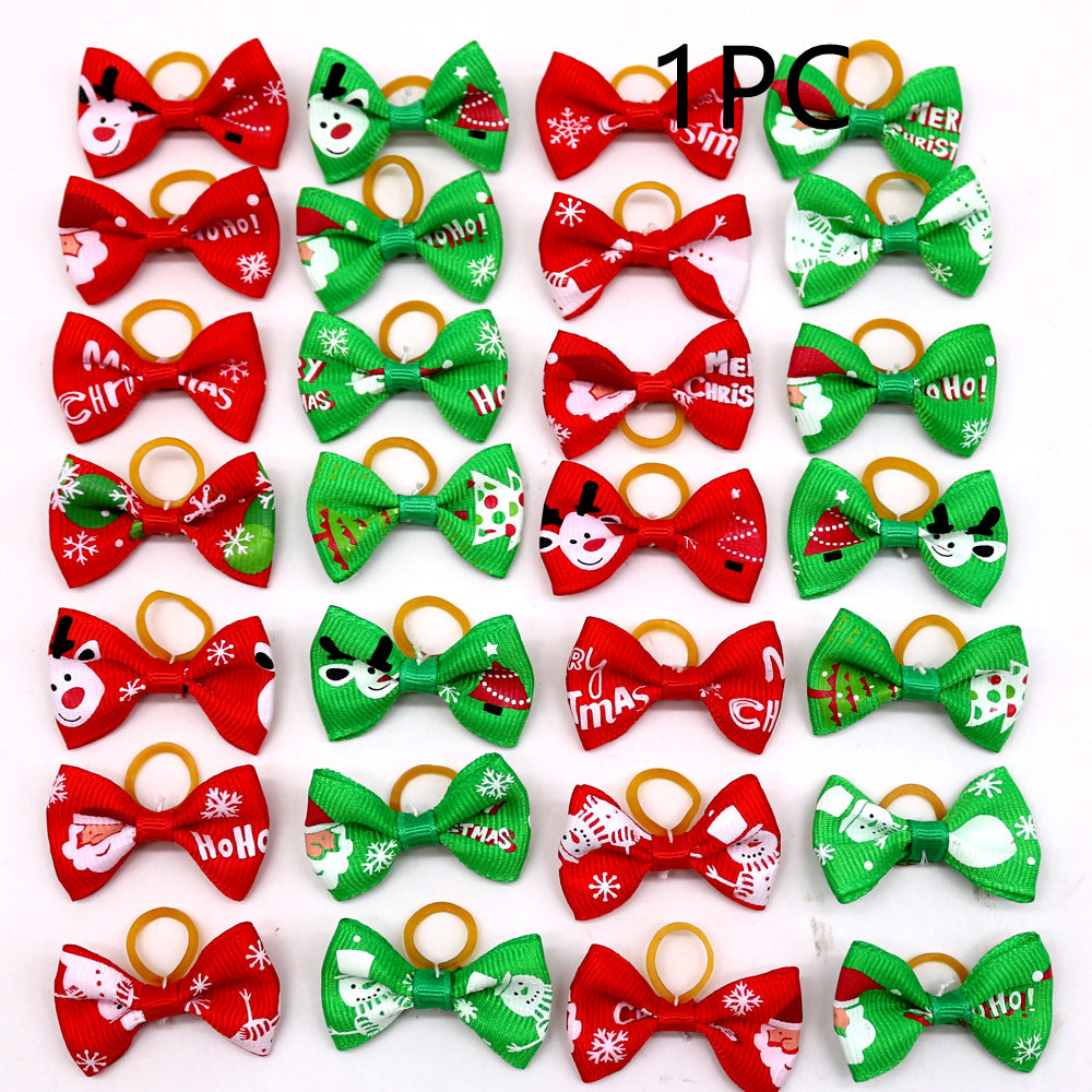 Christmas Pet Head Flower Bow for Dogs and Cats
