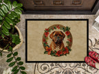Dogue de Bordeaux Christmas Flowers Doormat