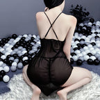 Sexy Summer Sheer Mesh Nightgown with Slit Dress