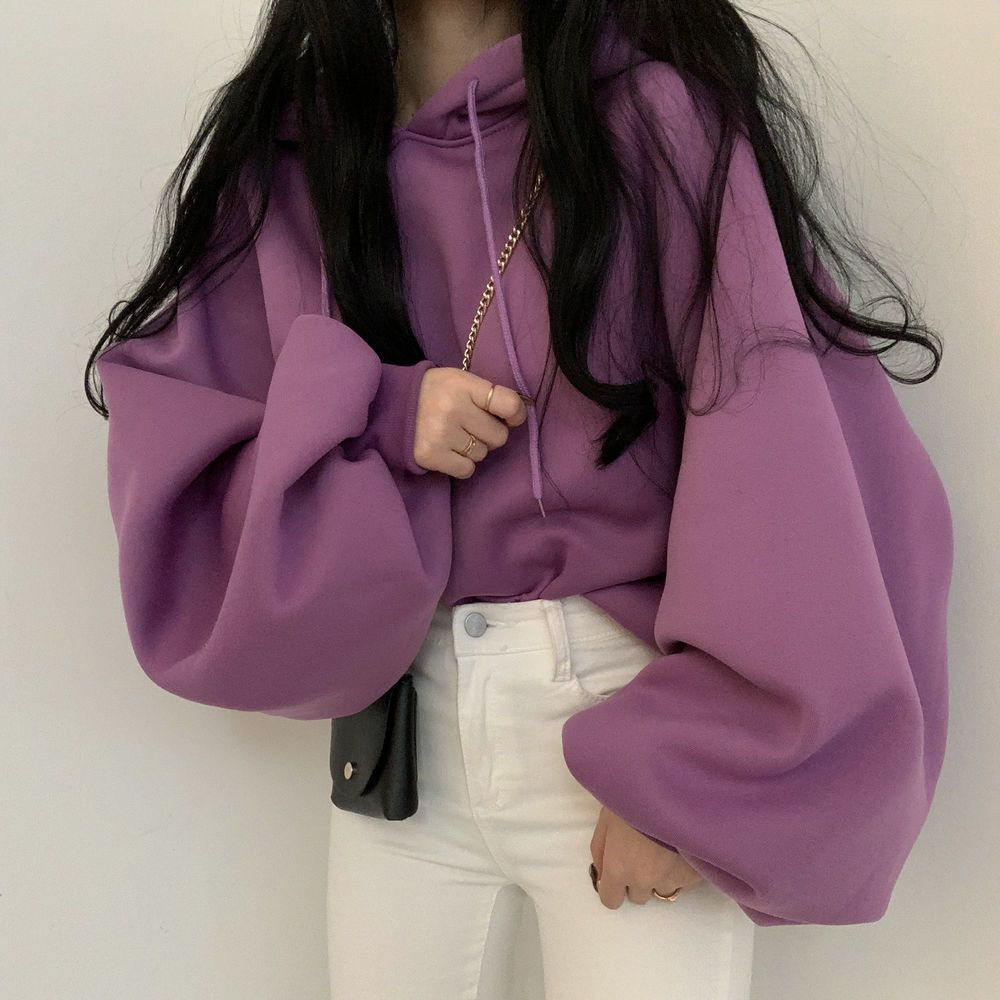 Women's Lantern Sleeve Casual Hoodie, Harajuku Style, 10 Colors | Streetwear
