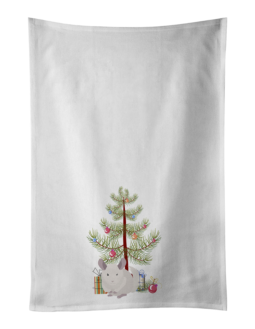 White Dominant Chinchilla Merry Christmas Kitchen Towel Set of 2
