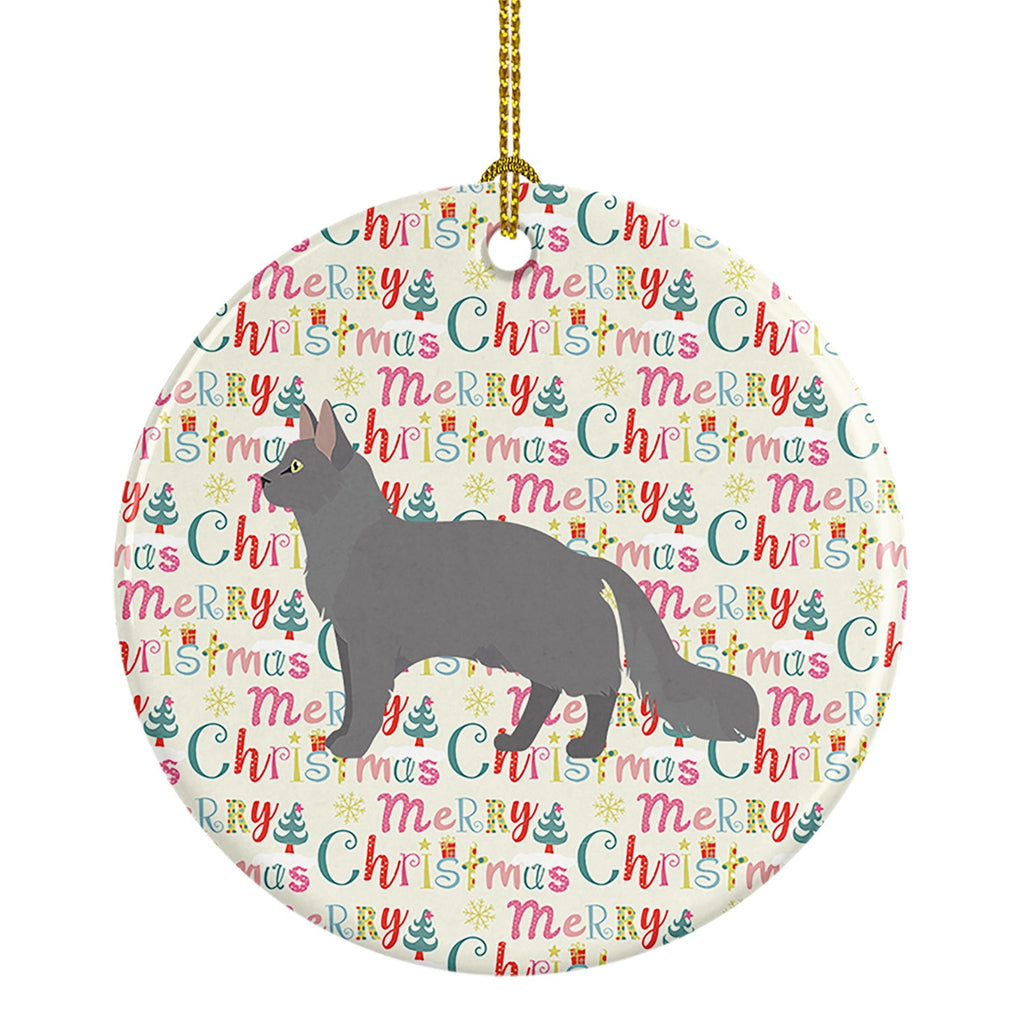 Nebelung #2 Cat Christmas Ceramic Ornament
