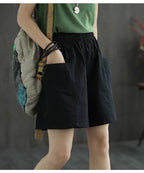 2024 Summer Women's Cotton Plus Size Pocket Shorts