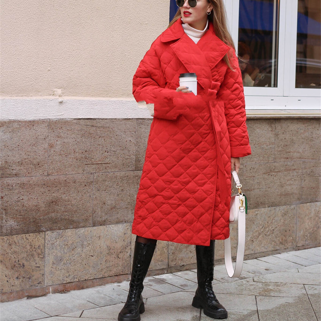 Women's Fashionable Cotton Padded Jacket - Large Medium Length