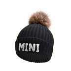 Kunyeah 3Pcs Parent-Child Beanie Hat Mama Papa Baby Matching Hats Winter Warm Cap with Pom-Pom Women Men Knitted Hat | Embroidered Cap