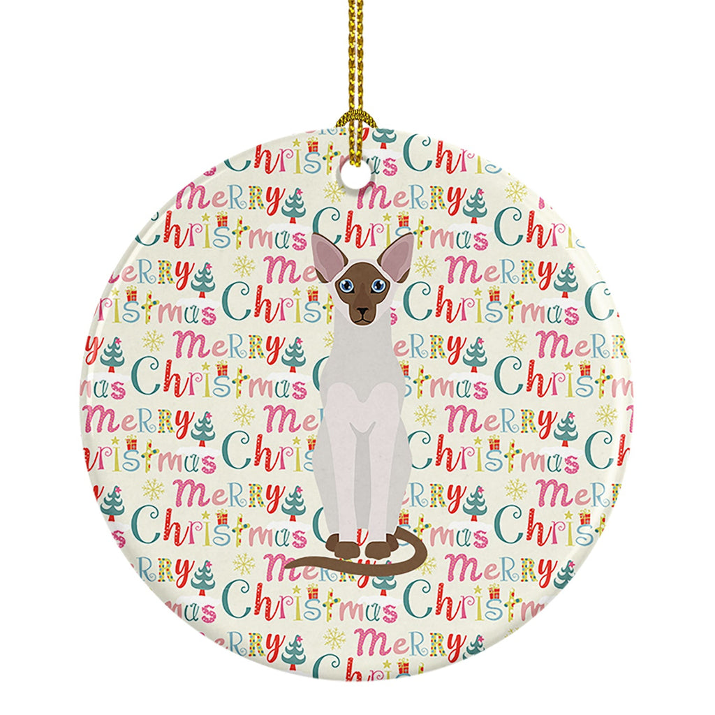 Colorpoint Shorthair Cat Christmas Ceramic Ornament