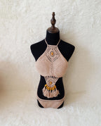 Swimwear Set with Handmade Crochet Tassels