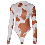 2020 Autumn Women's Milk Print Long Sleeve Bodysuit