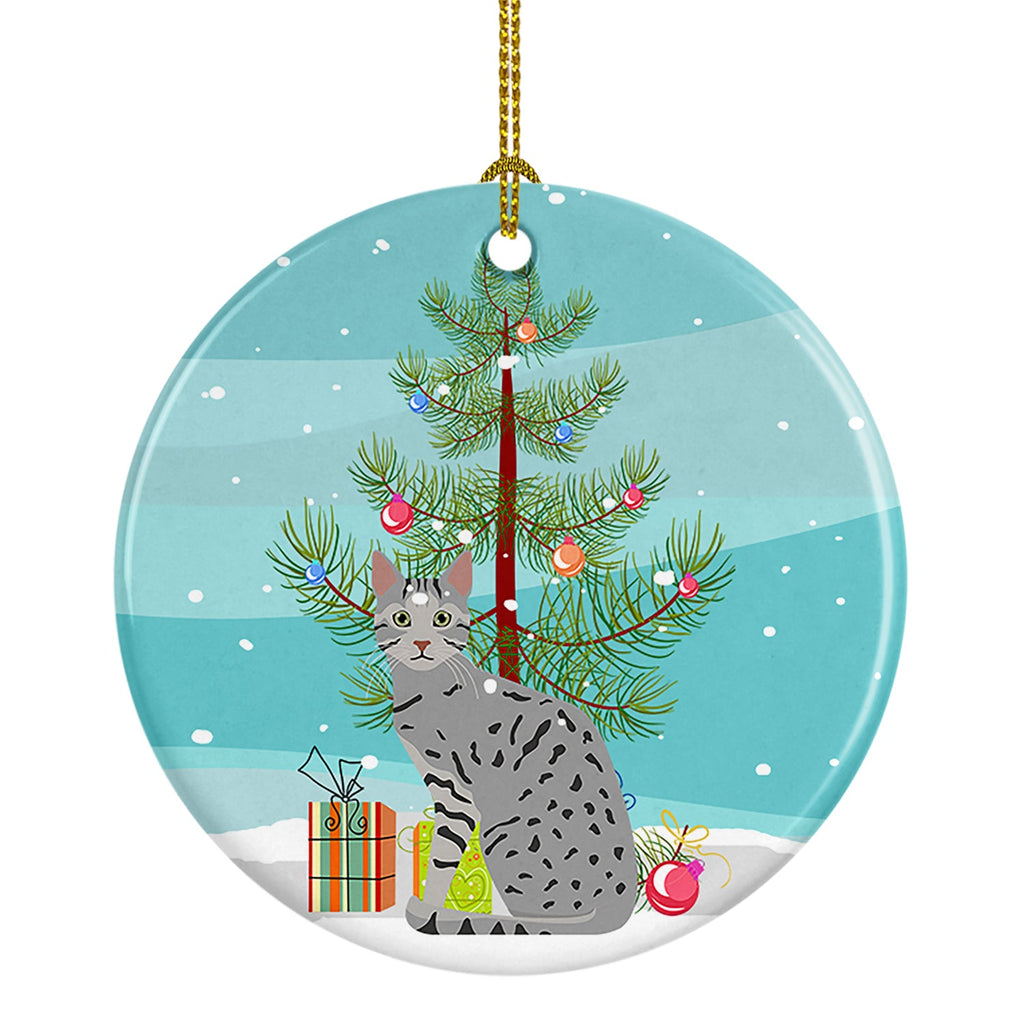 Egyptian Mau Cat Christmas Ceramic Ornament