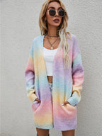 2024 Oversized Rainbow Tie-Dye Cardigan for Women