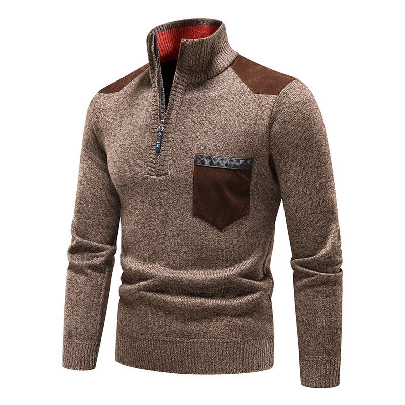 Thickened Plush Sweater Pullover with Zipper