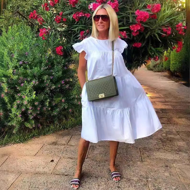 Summer Casual Loose Short Sleeve Dress for Women