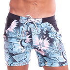 Men's Quick-Dry Comic Print Swim Shorts