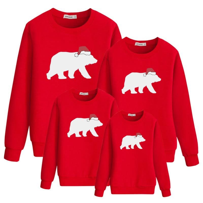 Bear Print Long Sleeve Hoodie Crewneck Design | Streetwear