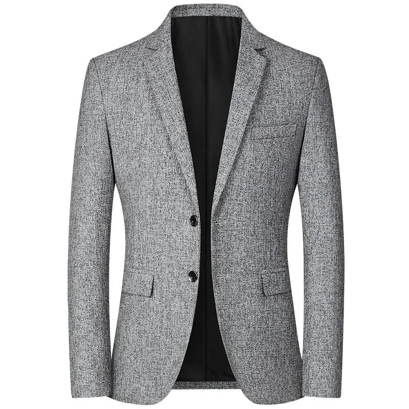 Men's Thin Blazer Jacket - Solid Business Casual, 4XL
